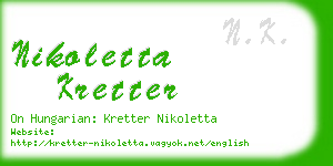 nikoletta kretter business card